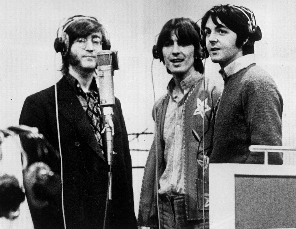 the beatles in the recording studio in 1968