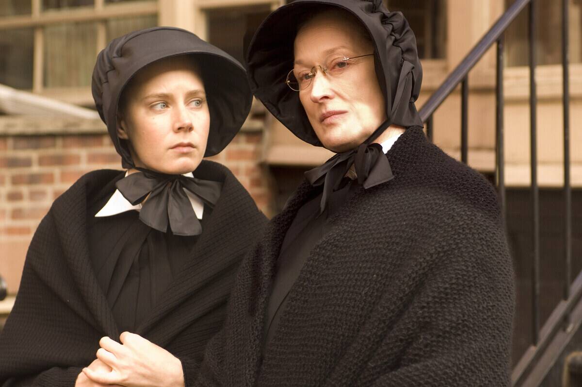 Amy Adams and Meryl Streep as Sister James and Sister Aloysius Beauvier in Doubt