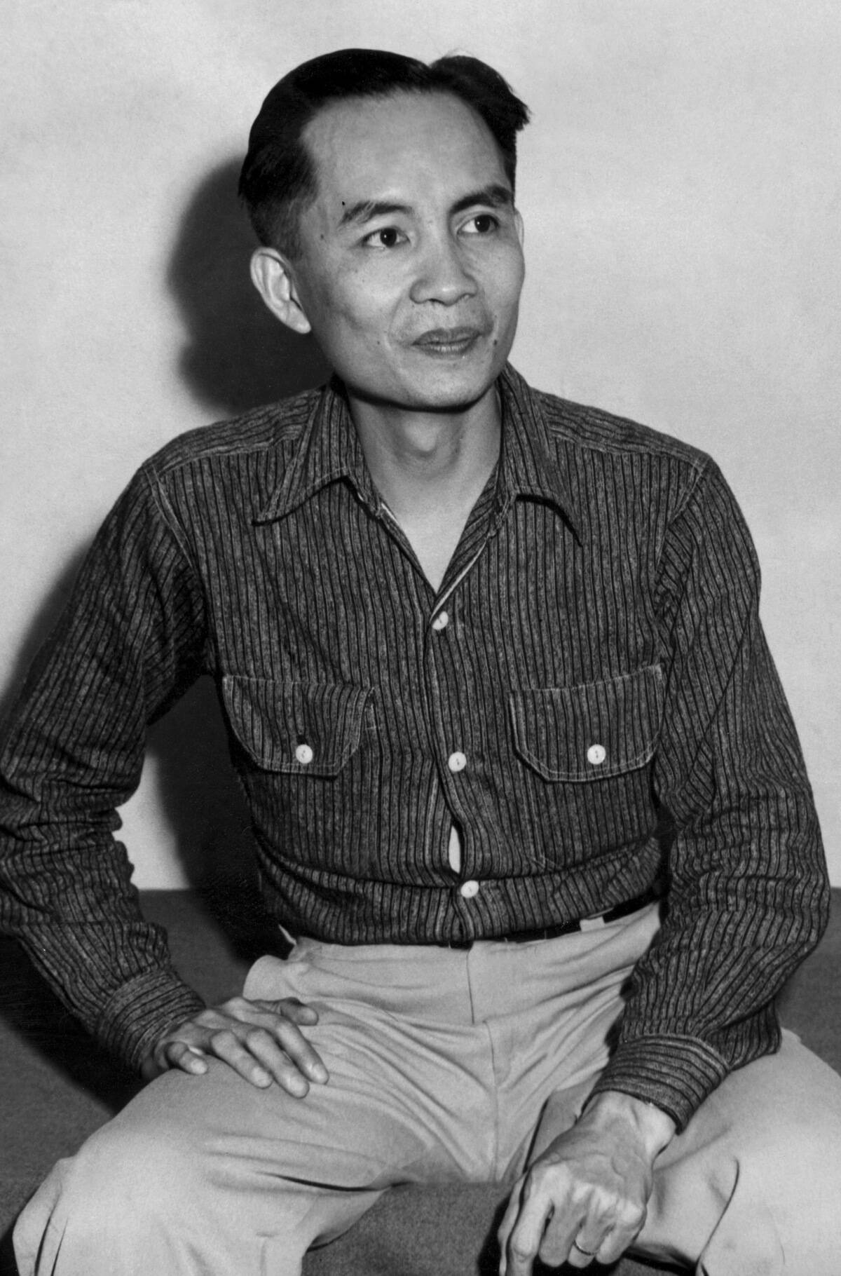 Luis Taruc, rebel leader of the Huks in the Philippines and founder of the communist struggle in the Philippines, shown in an undated and unlocated photo.