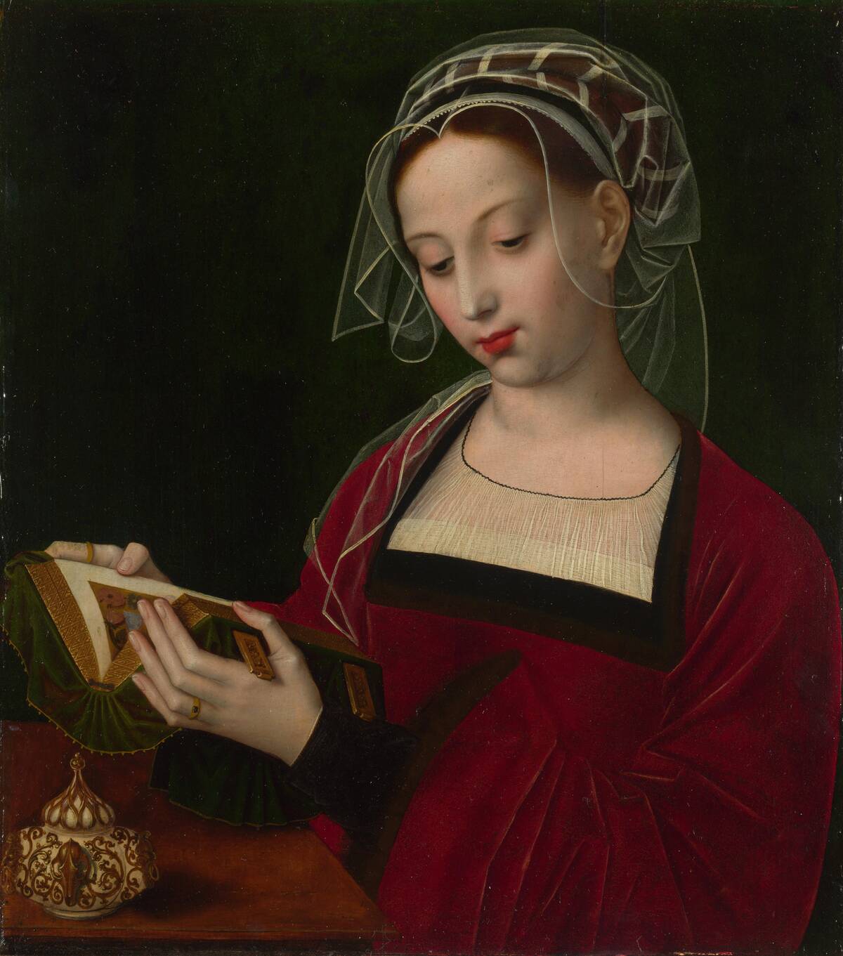 Mary Magdalene Reading, c. 1525. Artist: Benson, Ambrosius (1495-1550)