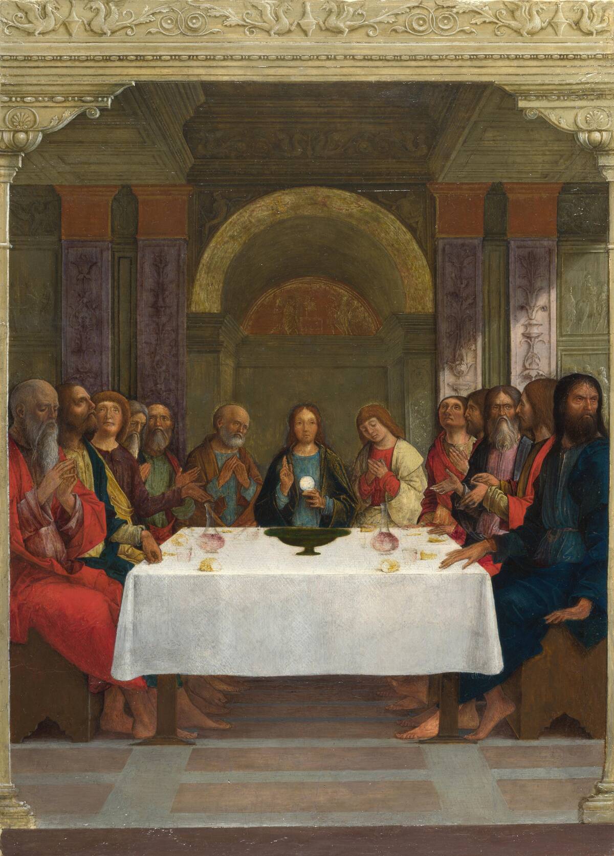 The Institution of the Eucharist, c.1490-1495. Artist: De' Roberti, Ercole (c. 1450-1496)