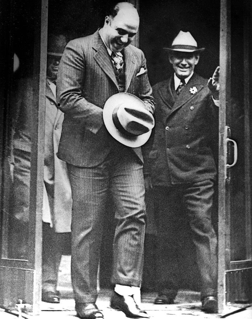 Al Capone leaving court