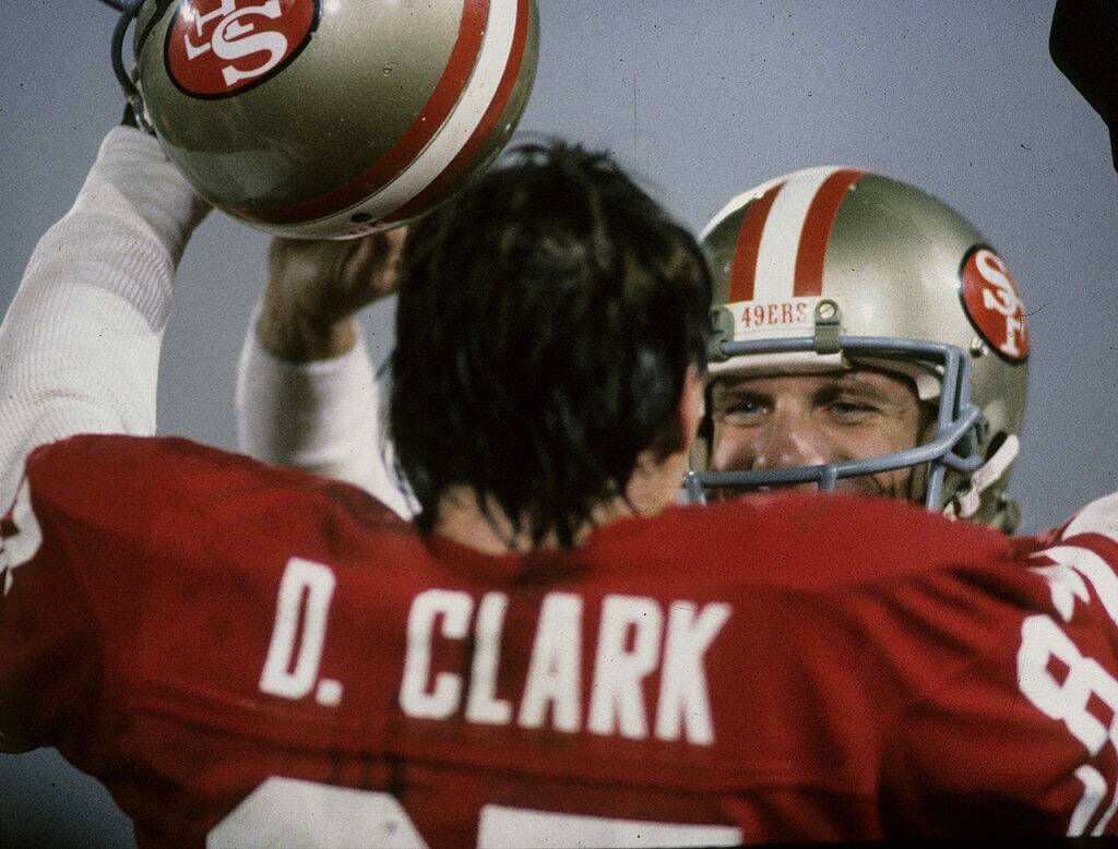 Dwight Clark and Joe Montana