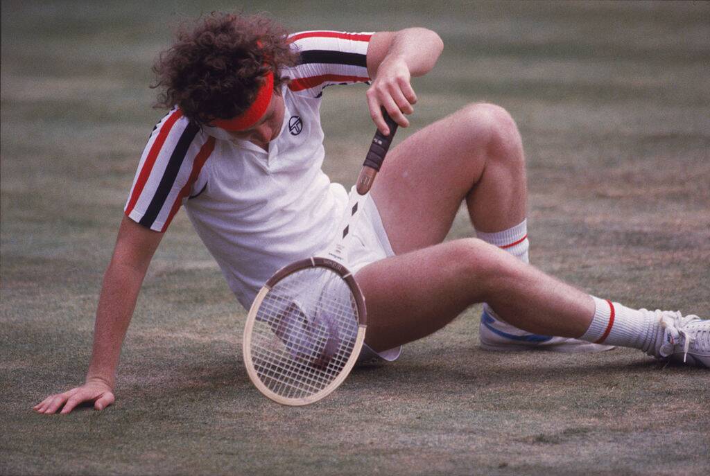 John McEnroe plays Bjorn Borg at the Wimbledon finals, 1980
