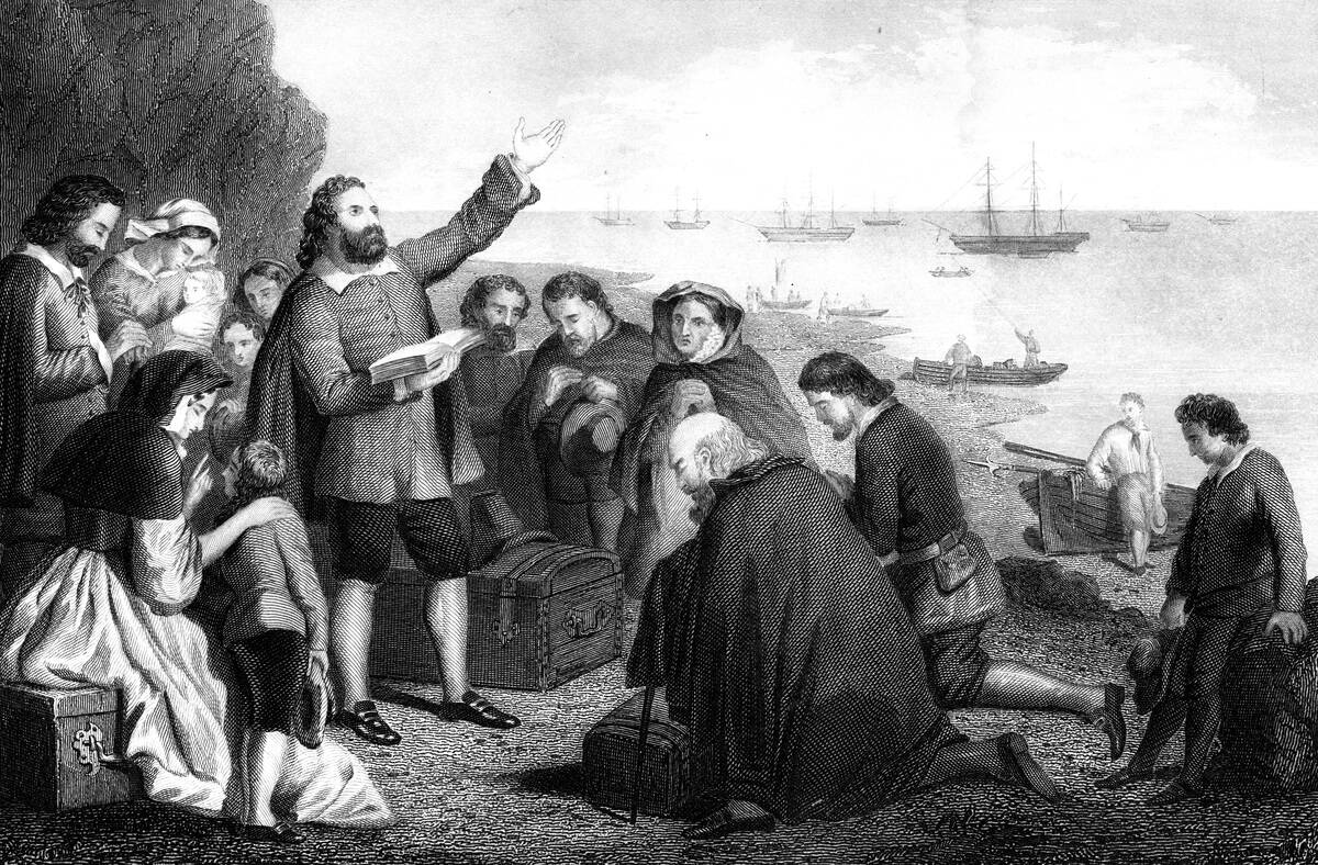 Embarkation of the Pilgrim Fathers, 1620.