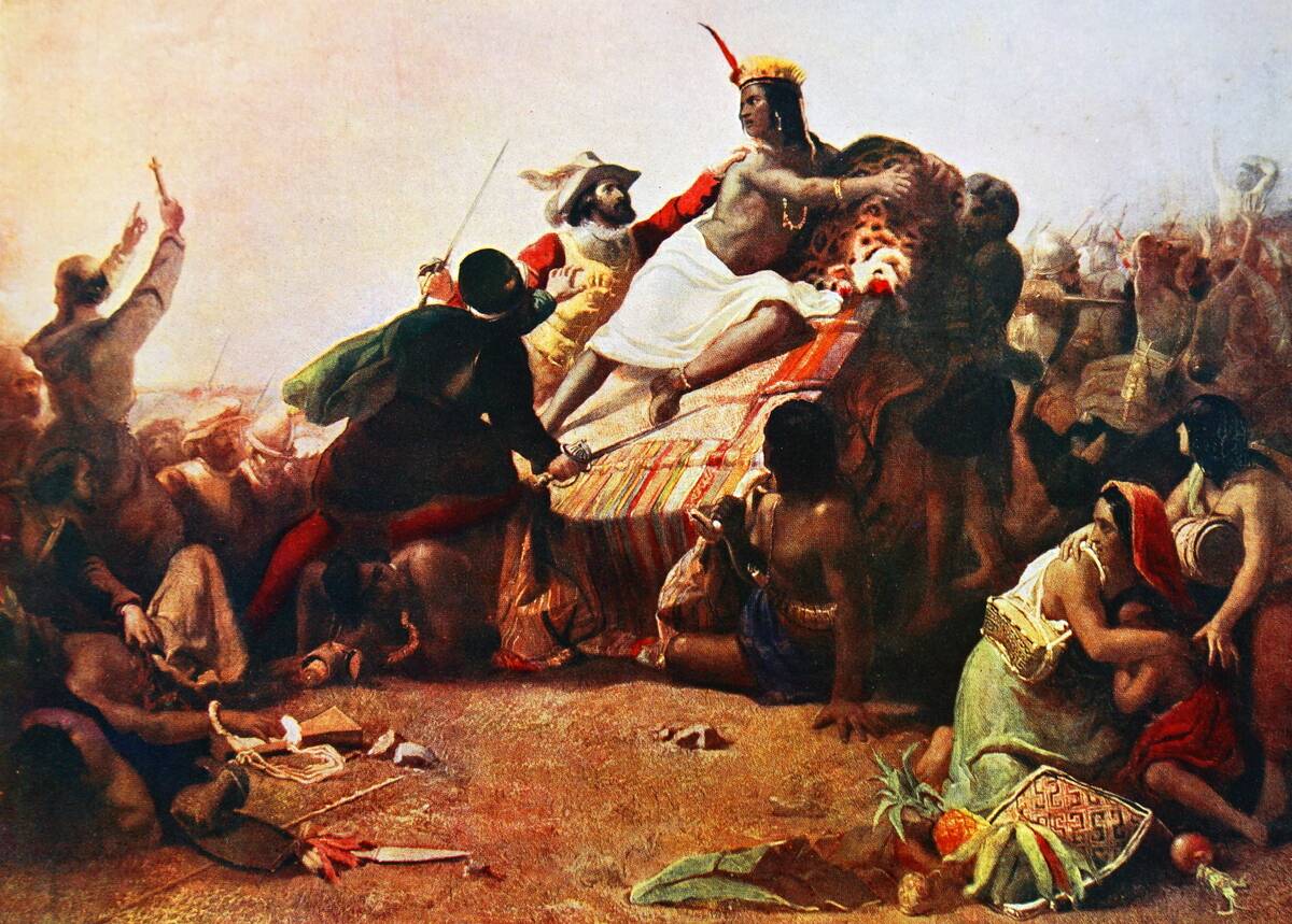 Pizarro Seizing the Inca of Peru John Everett Millais.