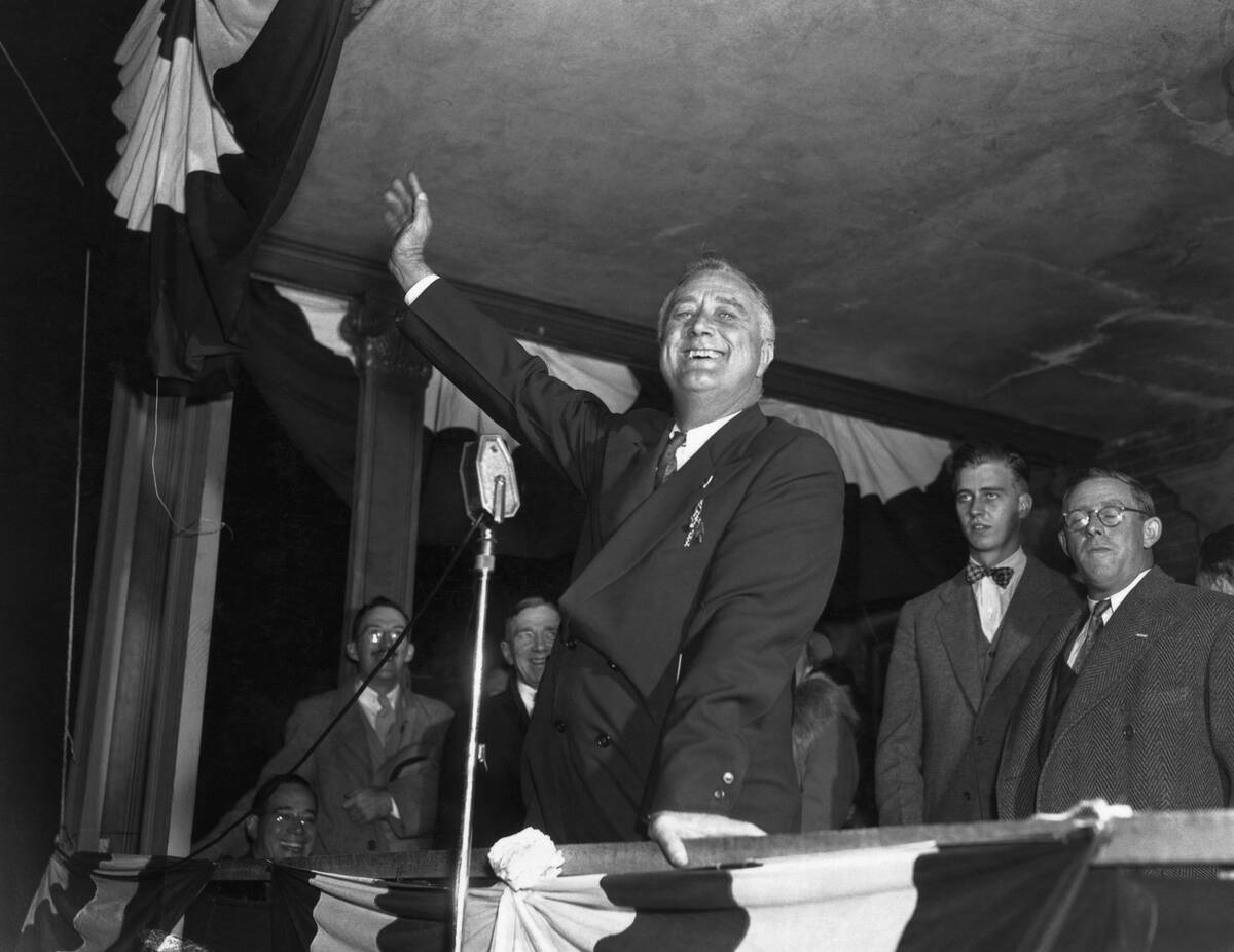 Franklin D. Roosevelt on a Balcony