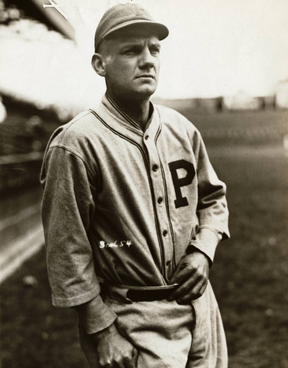 Pittsburgh Pirates Centerfielder Max Carey Leaning on Baseball Bat