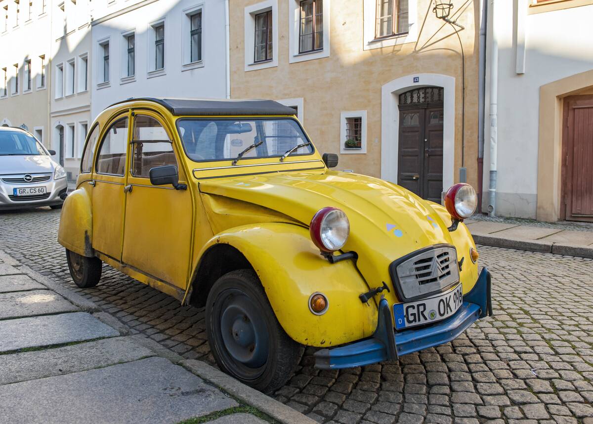 Yellow Citroen 2CV