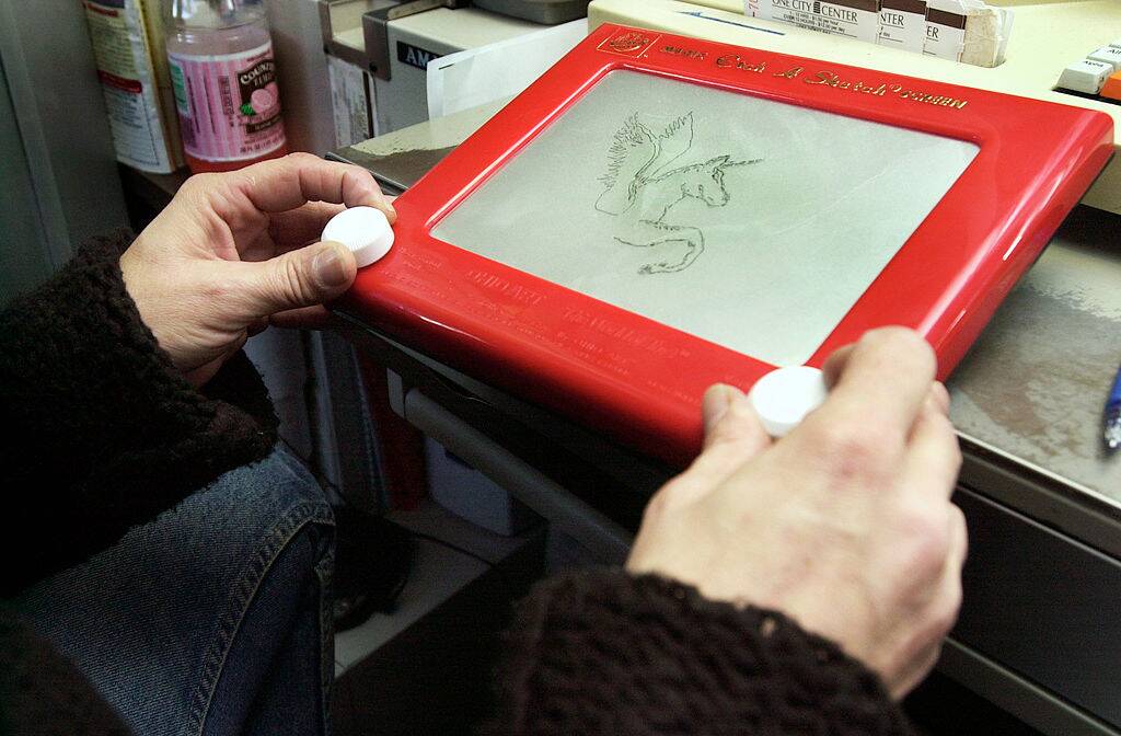 red drawing toy