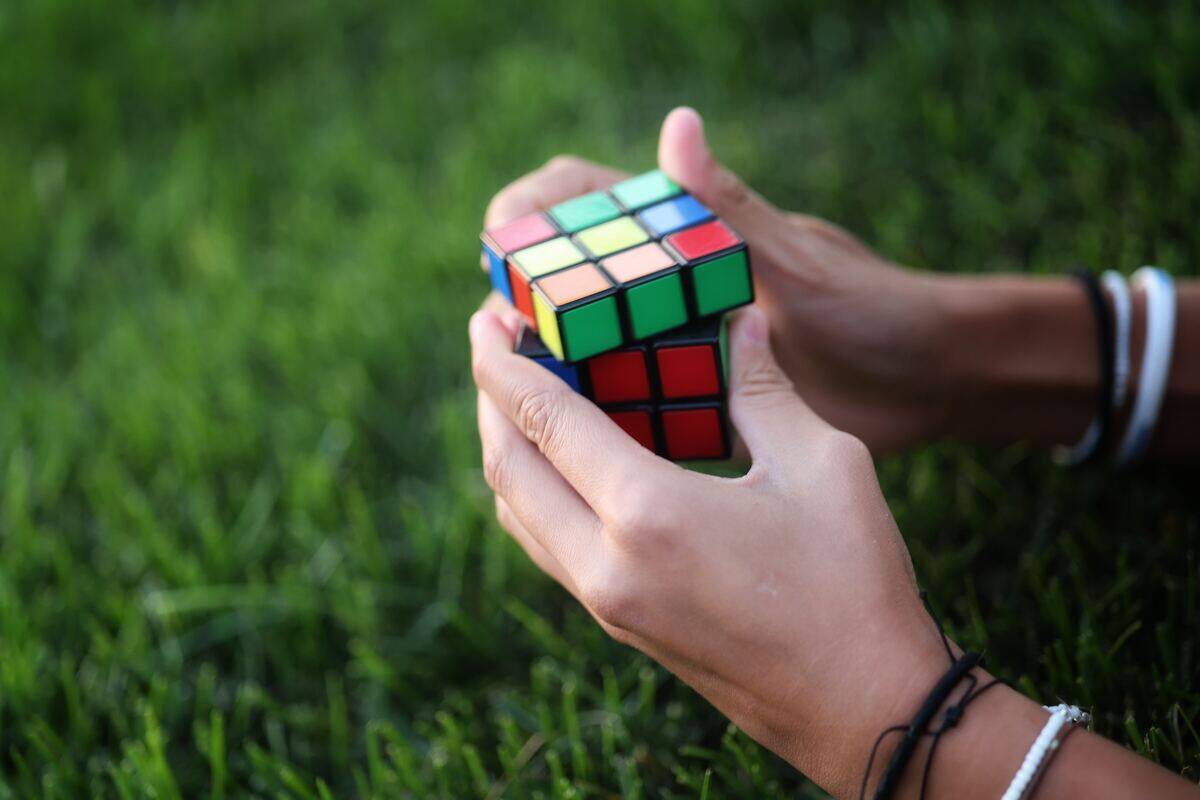 person playing with a toy