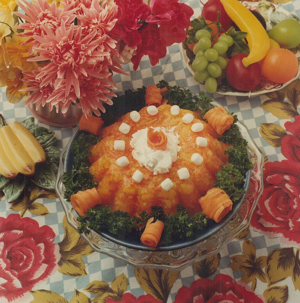 jell-o salad with marshmallows and fruit