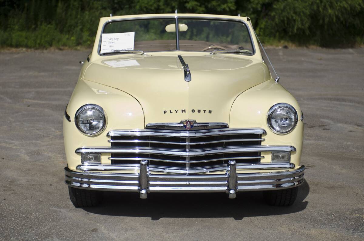 North America, USA, Minnesota, Lilydale, Auto Show Pool and Yacht Club, 1949 Plymouth Special Deluxe Convertible.