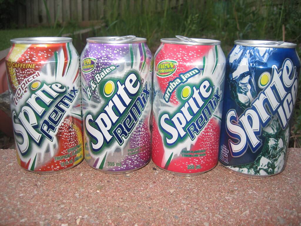 a few cans of Sprite Remix