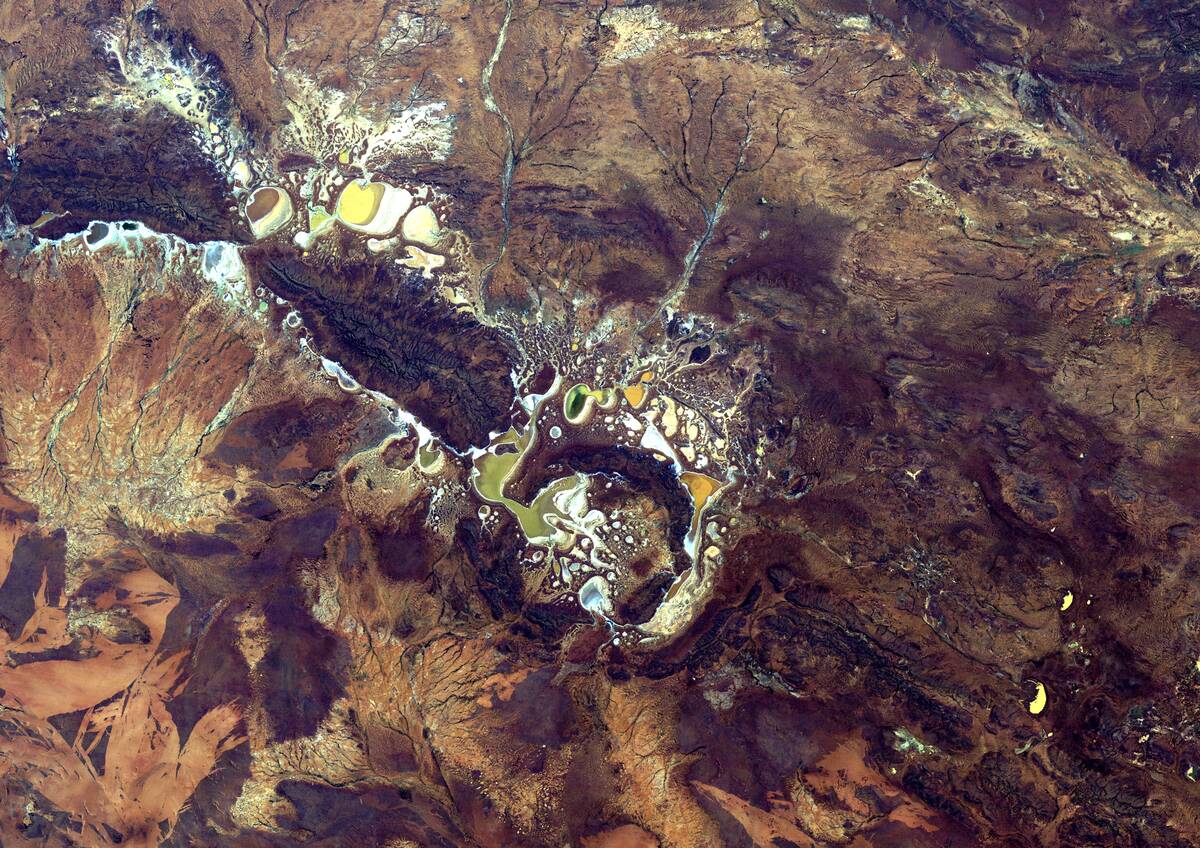 Shoemaker Crater, Australia, True Colour Satellite Image