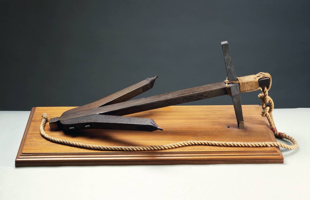 Model of an anchor from Nemi Roman ships...
