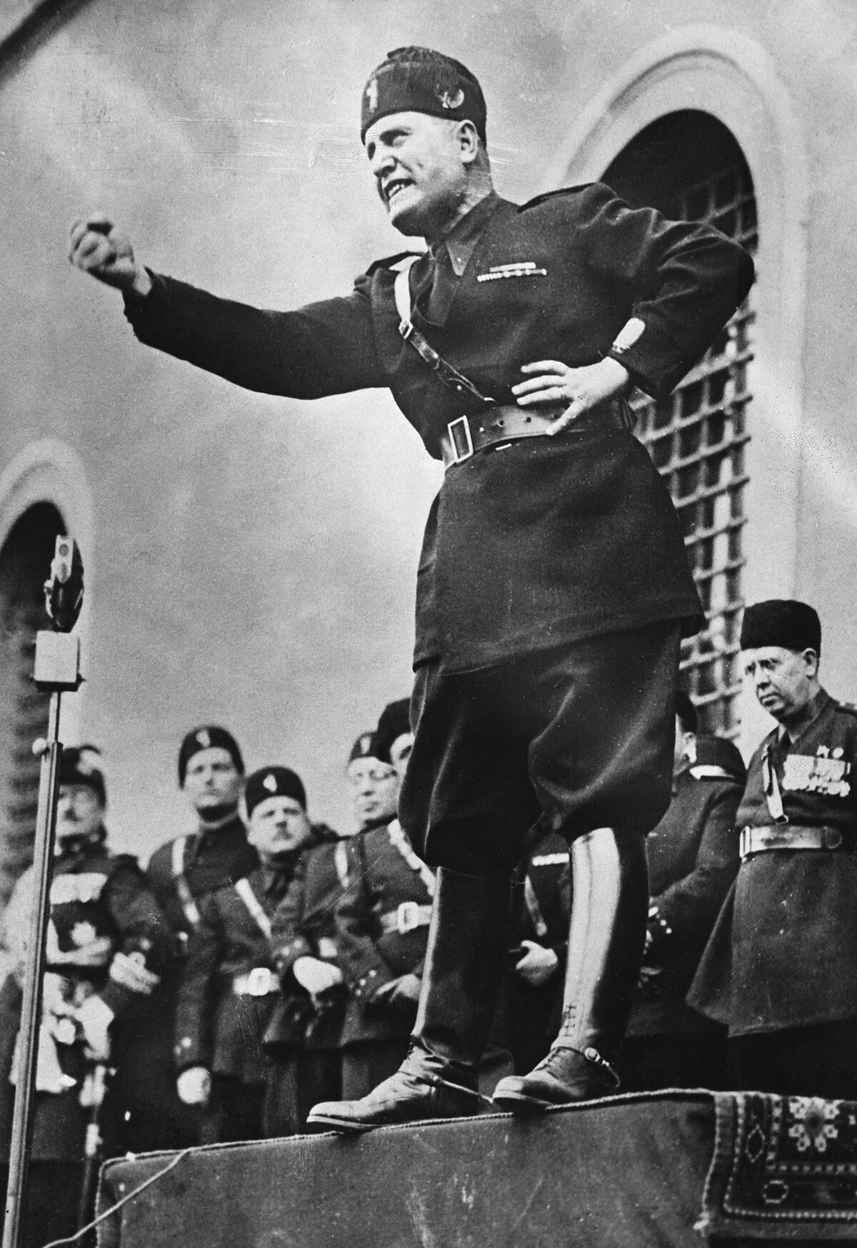 Mussolini Speaking in Public