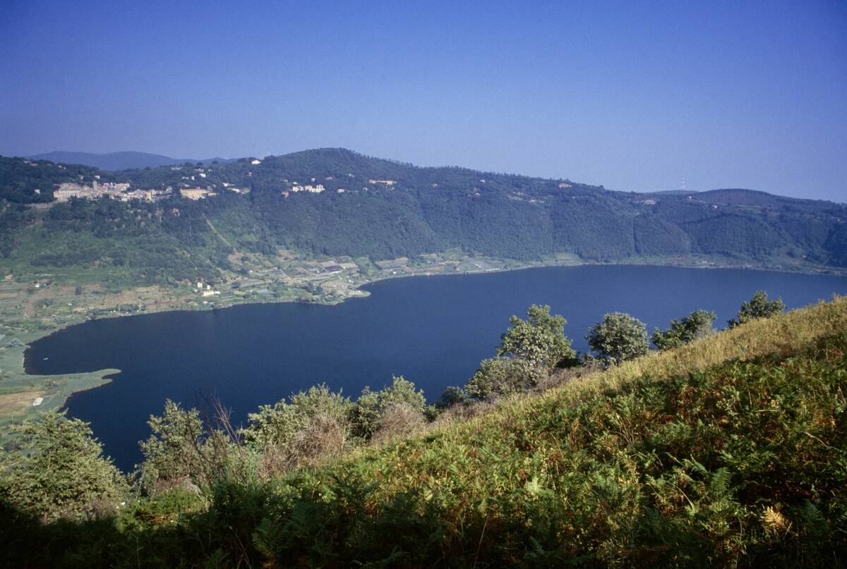 View of Nemi and Lake Nemi, Lazio