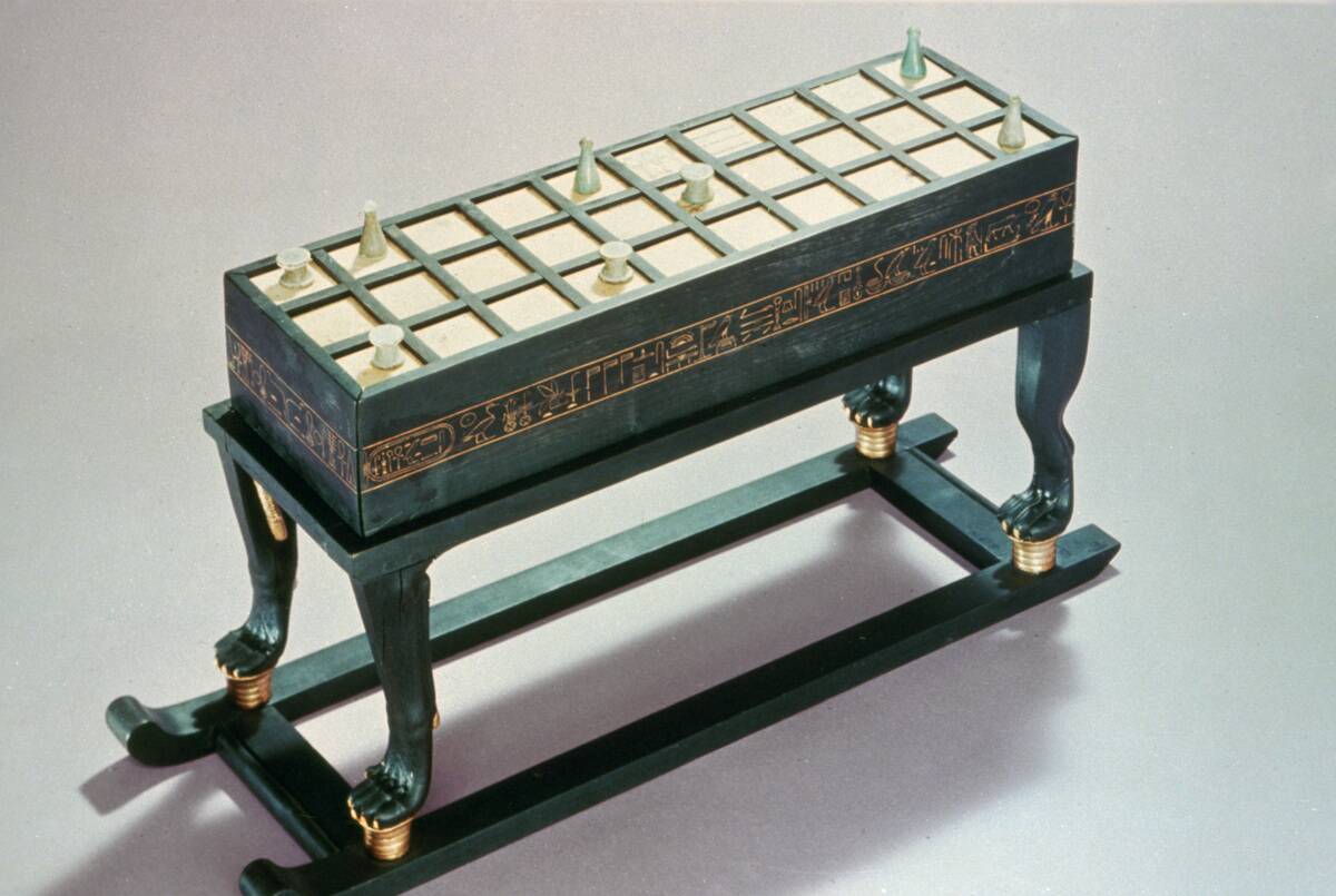 Senet gaming board, from the Tomb of Tutankhamun, 18th Dynasty.