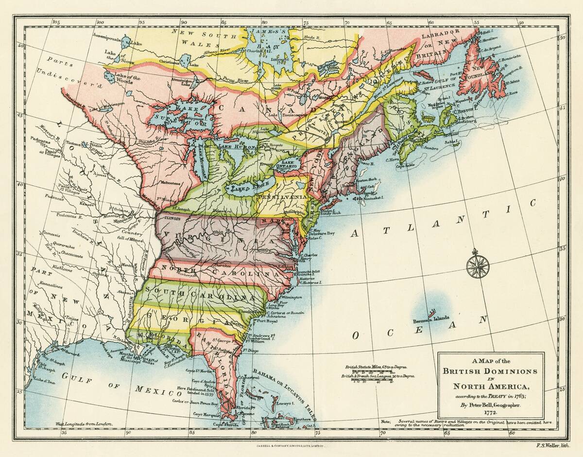 A Map Of The British Dominions In North America According To The Treaty In 1763