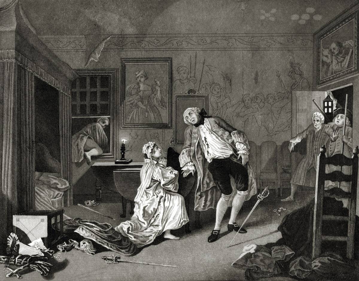 Marriage a la Mode - The Divorce - engraving by William Hogarth, English painter and artist