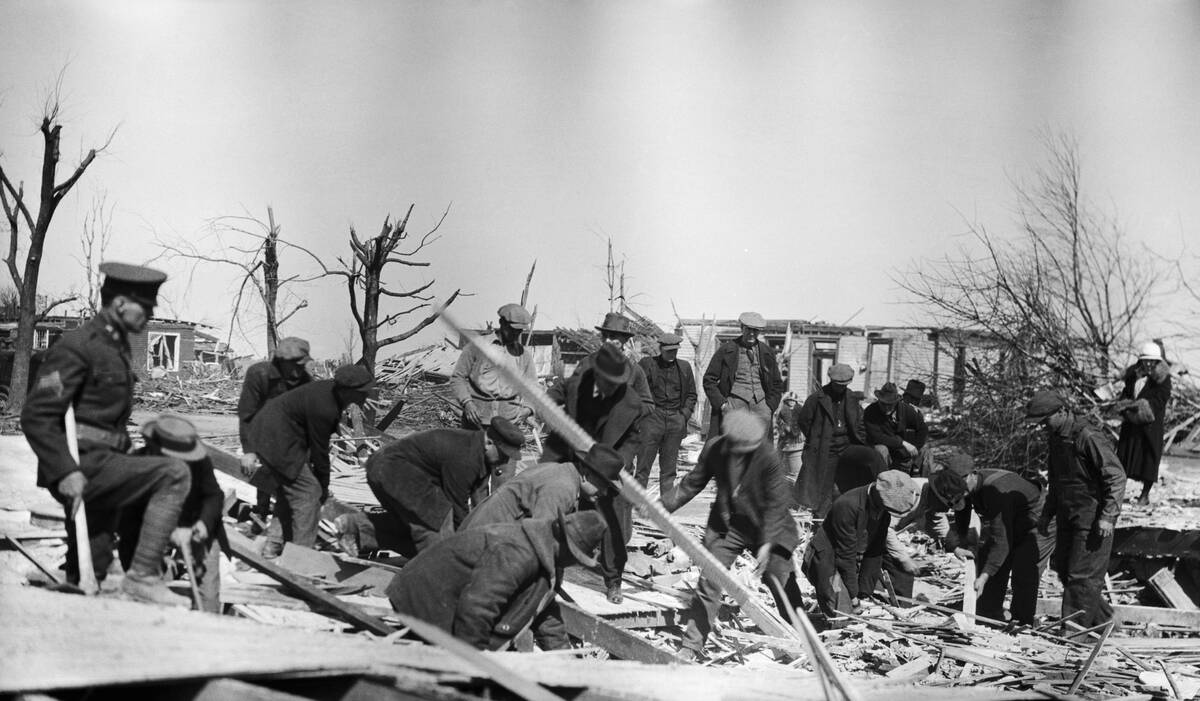 Searching For Bodies After Tornado Hit Indiana 1925
