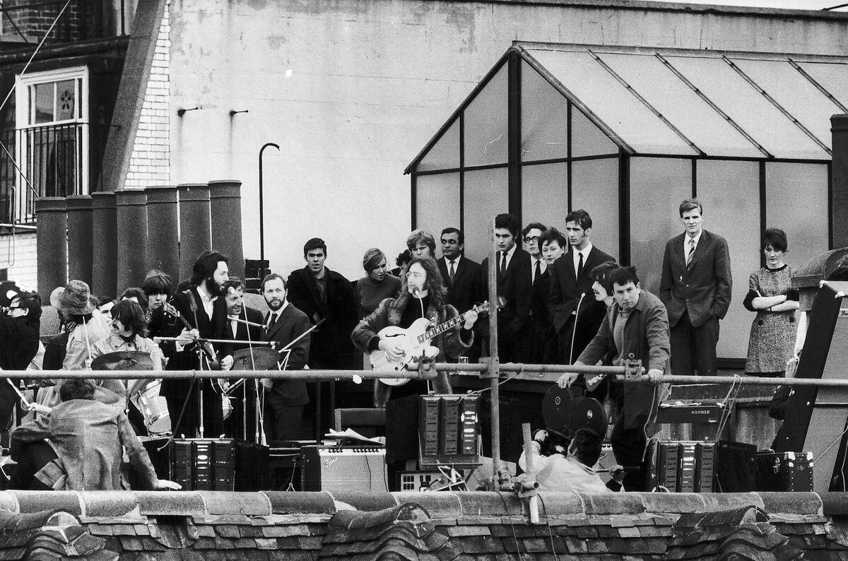 Beatles on the rooftop