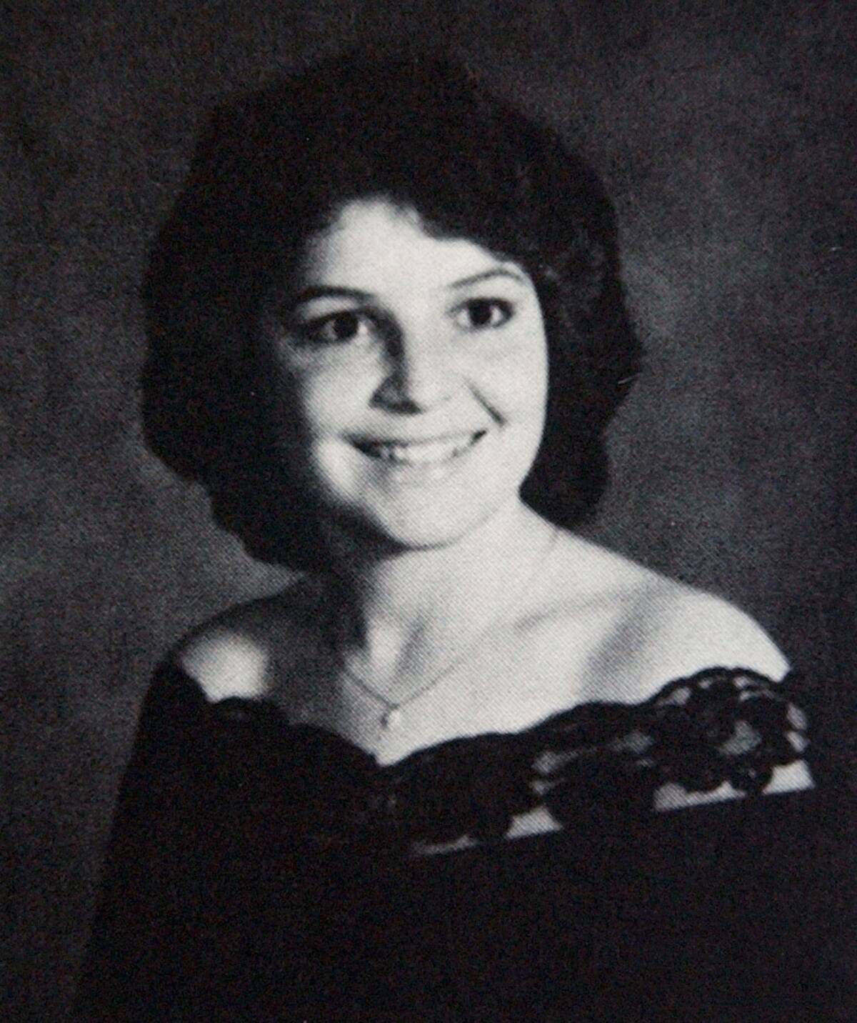 Sarah Heath (Palin) pictured in her 1982 Wasilla High Yearbo