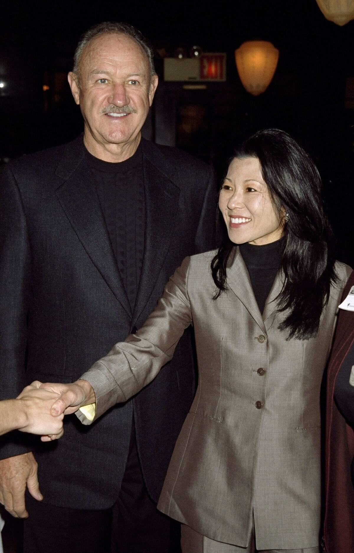 Actor Gene Hackman with his wife Betsy Arakawa at Elaine's p