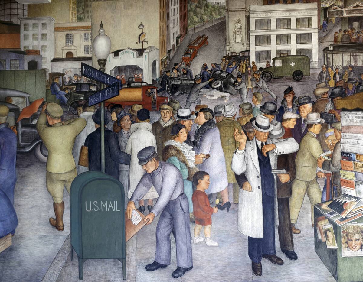 Detail of City Life by Victor Arnautoff