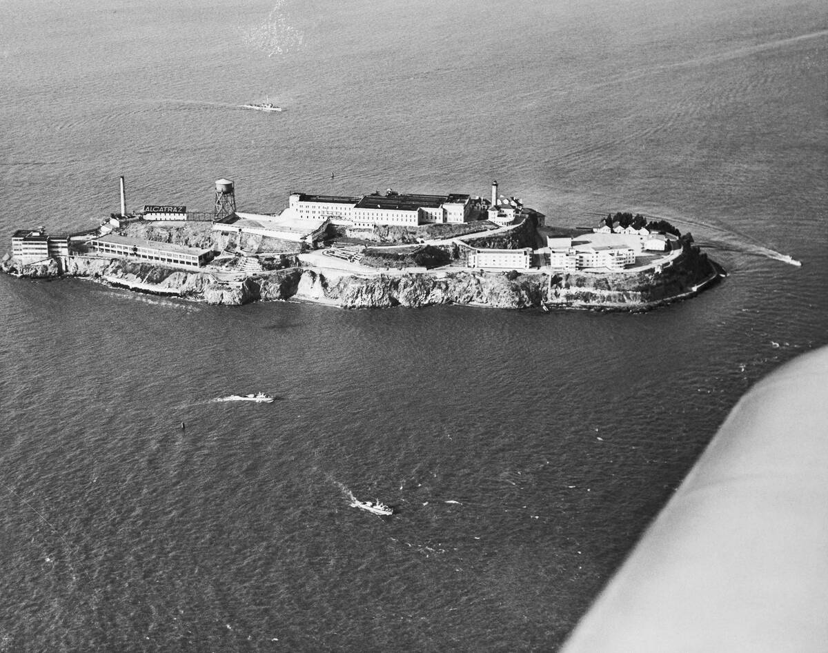 Distant View of Alcatraz Prison