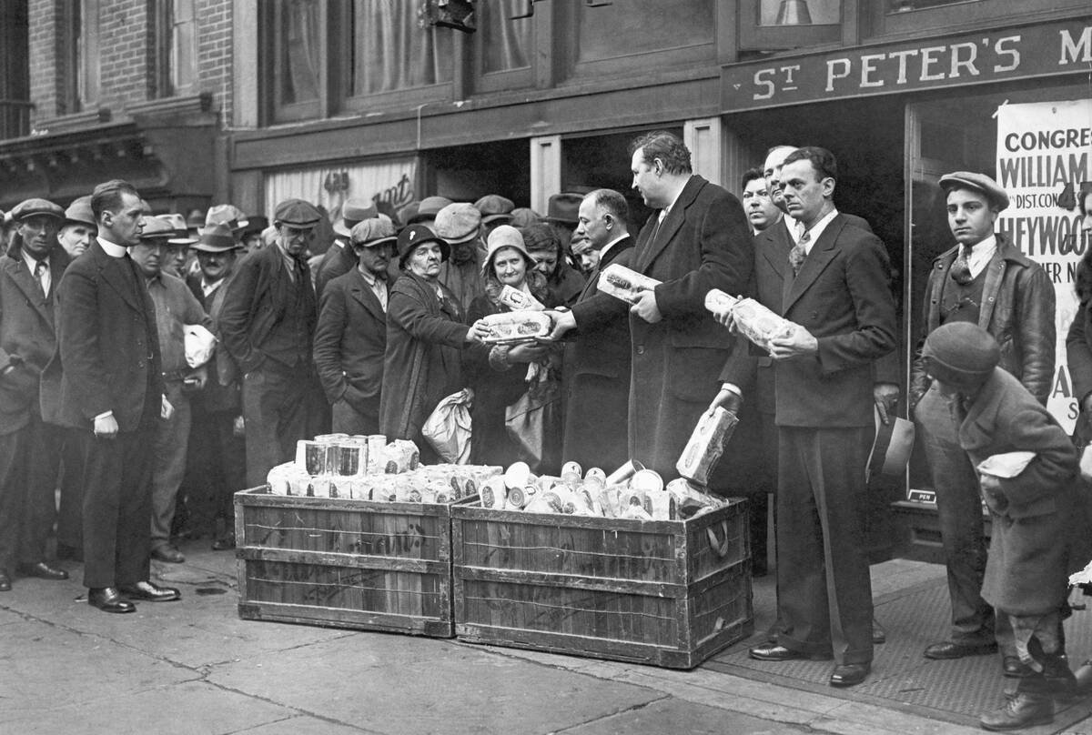 Handing Out Bread and Coffee