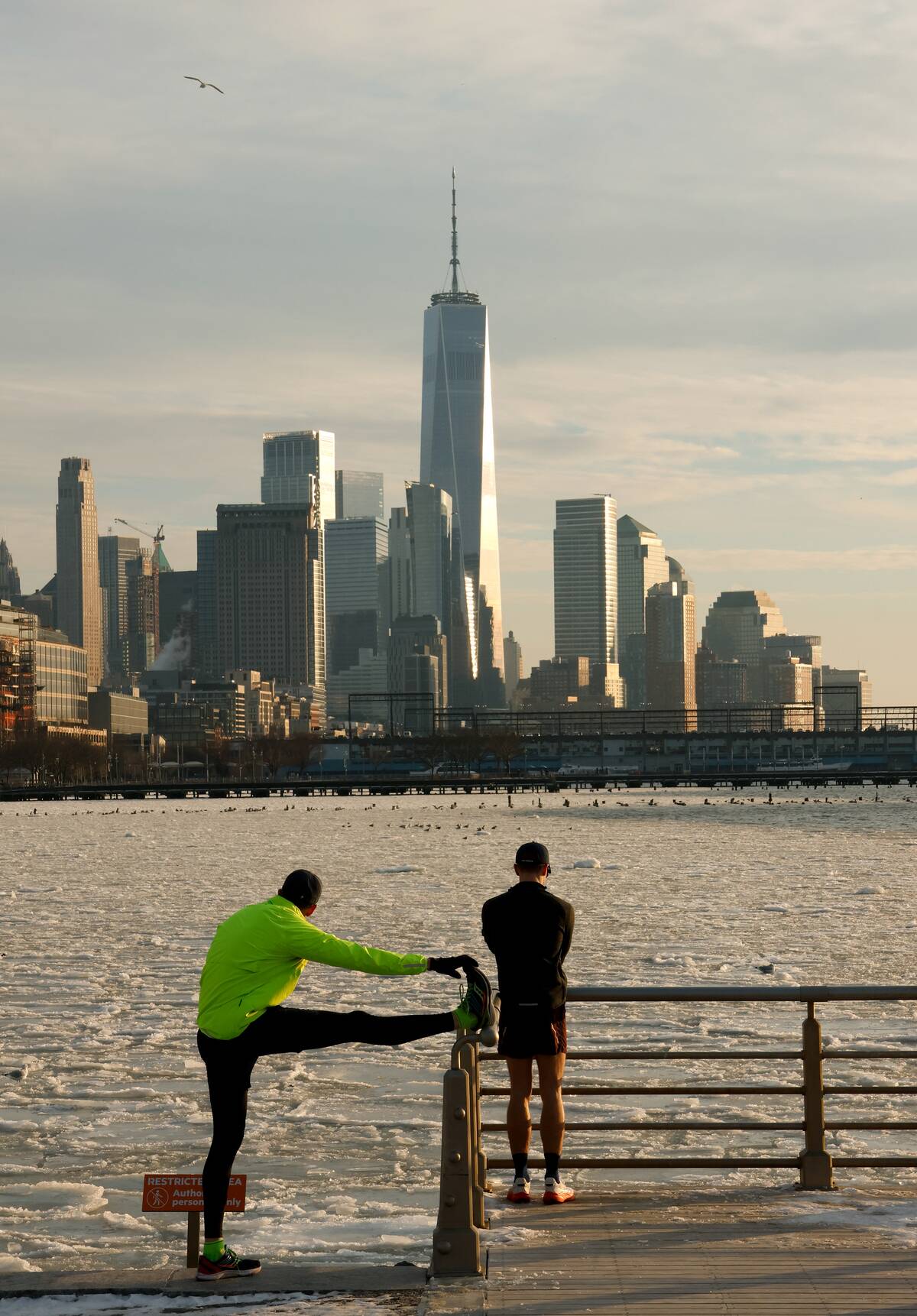 Ice Floe in the Hudson River in New York City