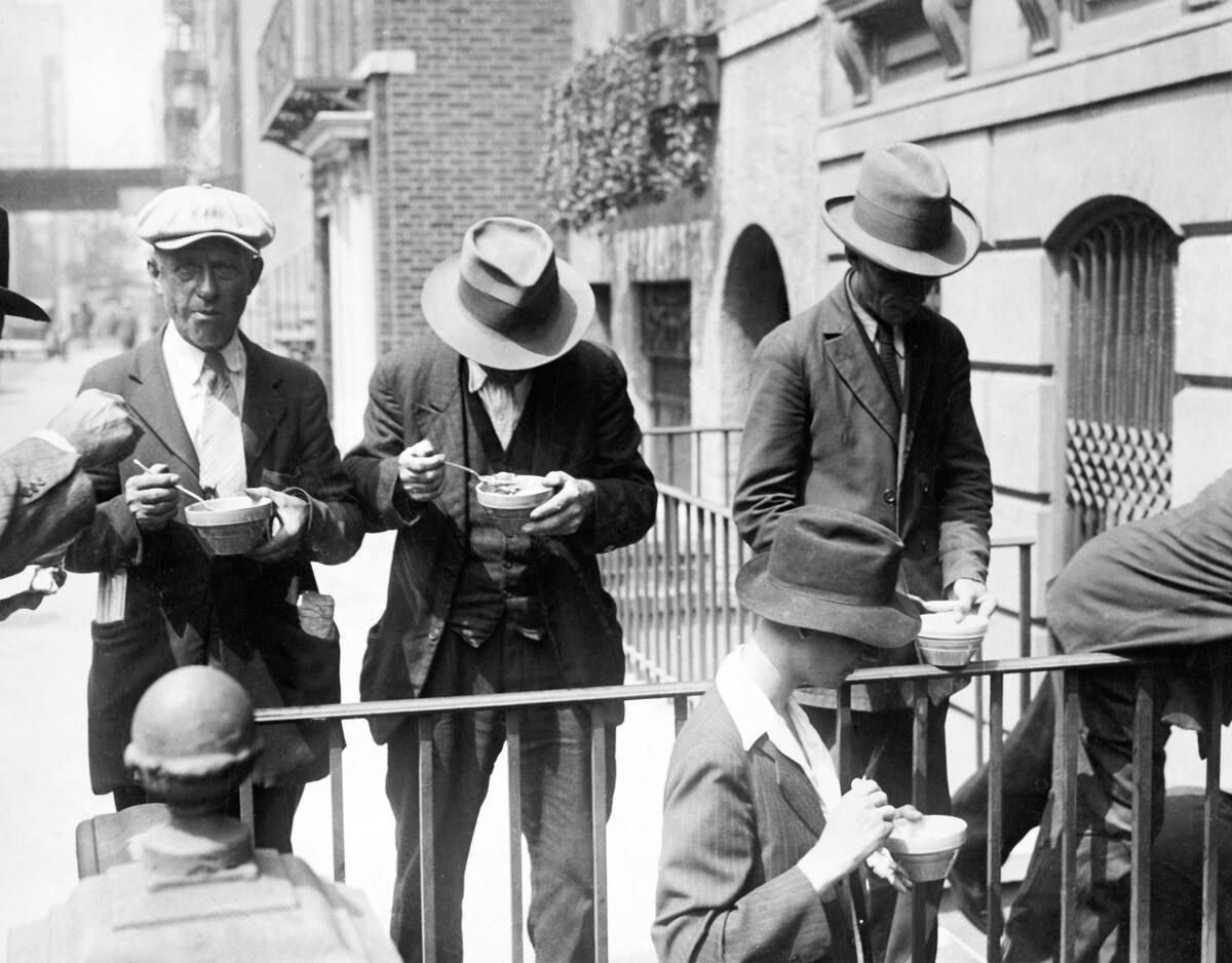 Soup Line in New York During Depression