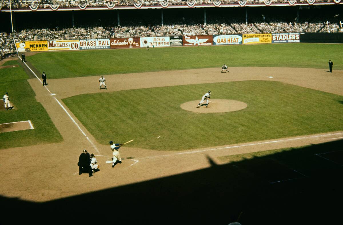 Aerial View of Dodgers and Yankees Game