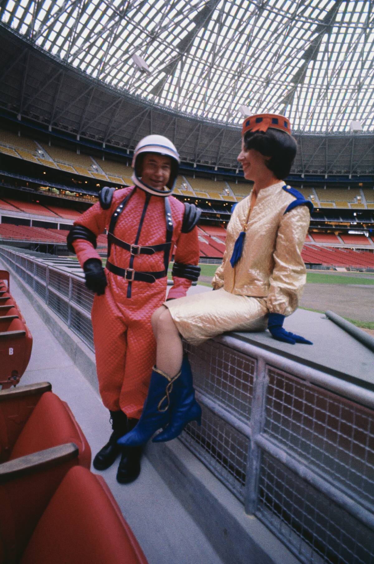 Astrodome Employees Modeling Their Uniforms