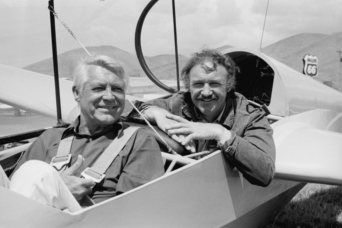 Cary Grant and Gene Hackman in a Glider During Brut Film Festival