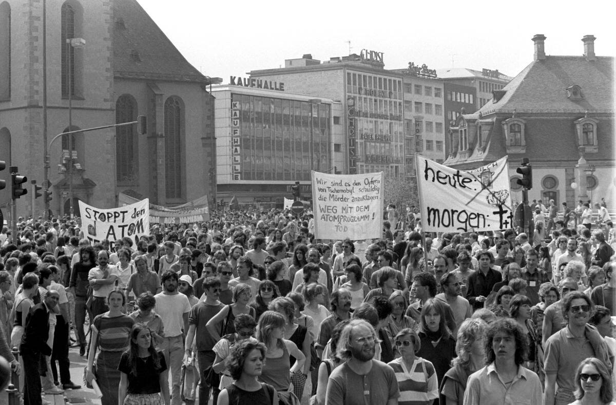 Demonstration after Chernobyl nuclear accident