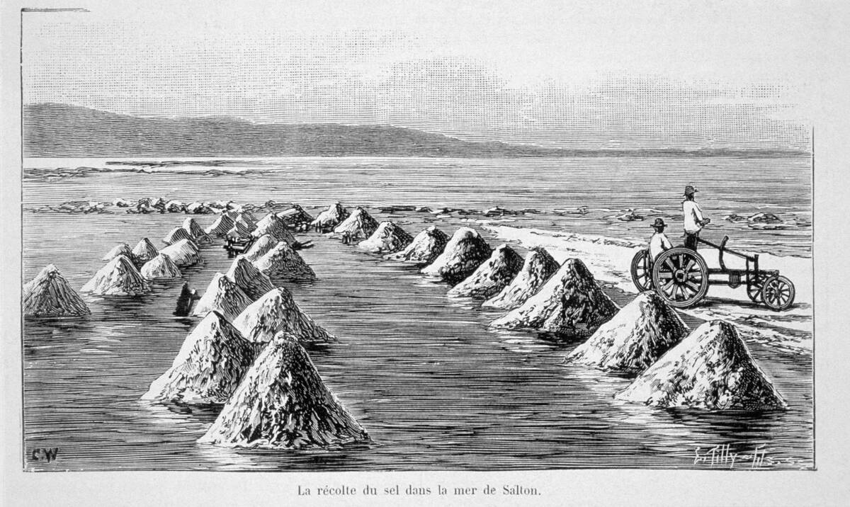 La récolte du sel dans la mer de Salton