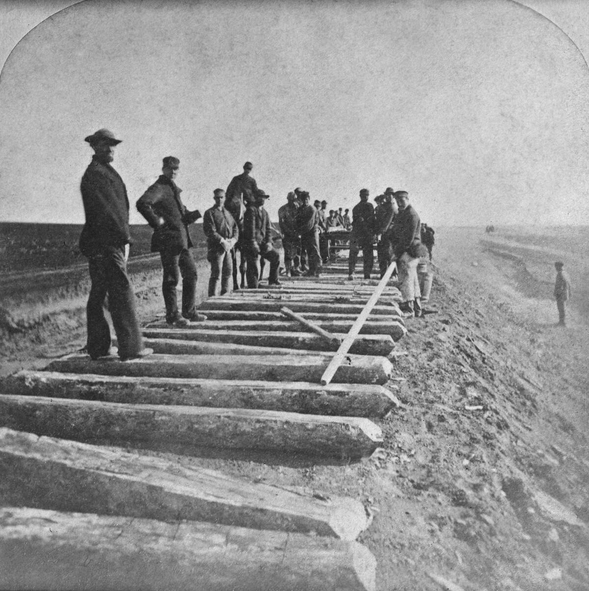 Laying Tracks Of The Northern Pacific Railroad