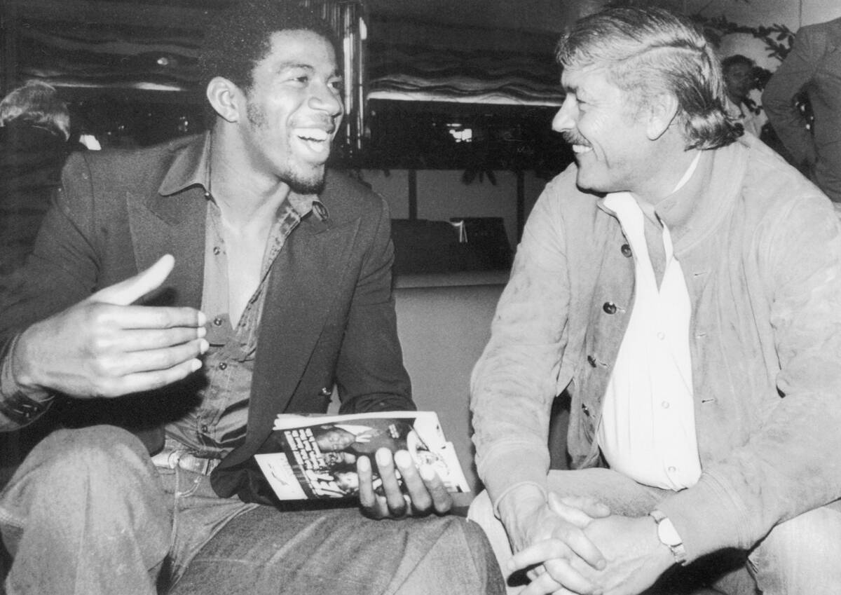 Magic Johnson and Jerry Buss