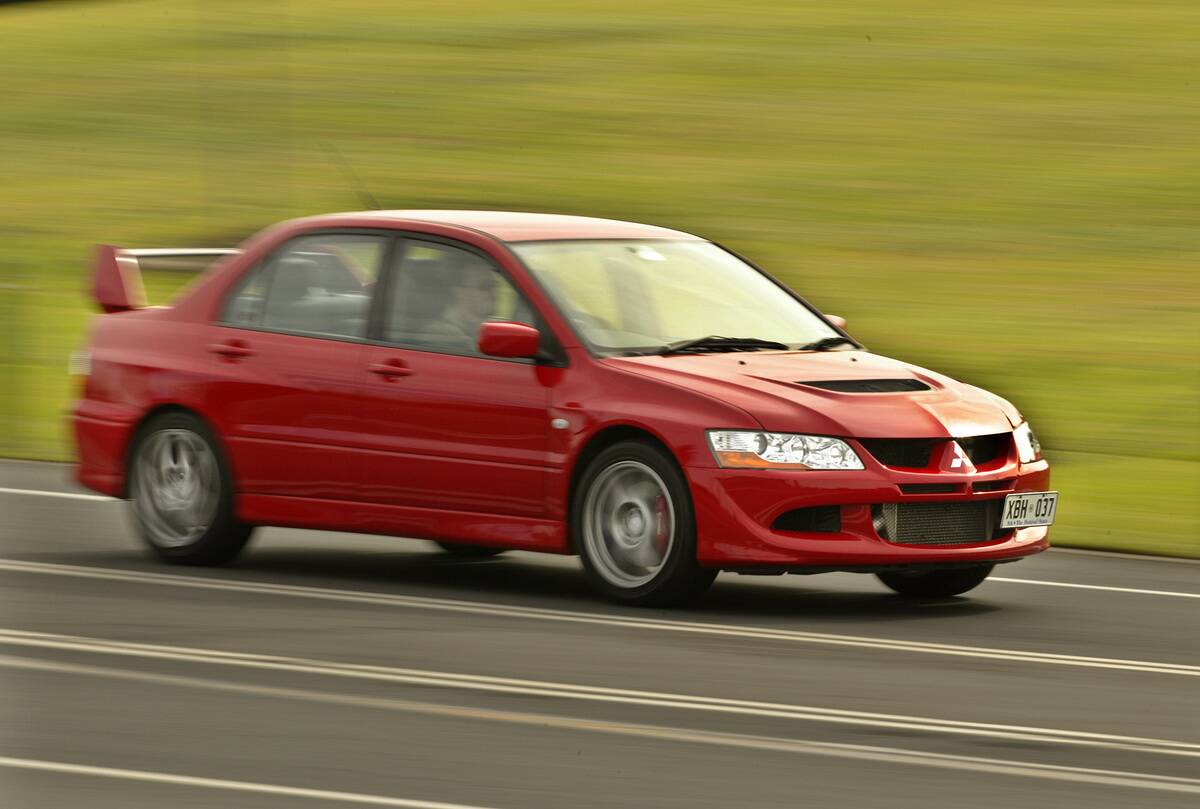 Mitsubishi Lancer Evolution. 12 August 2004. THE AGE DRIVE Pic by EDDIE JIM