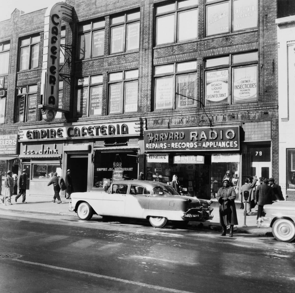 Scene Of Life In Harlem At New York In Usa-North America On 1956