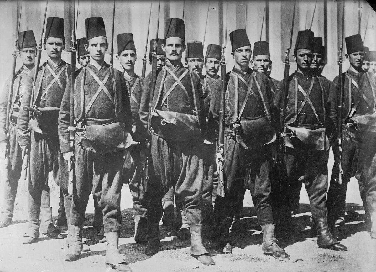 Turkish Infantry with Fez's & Rifles in Formation