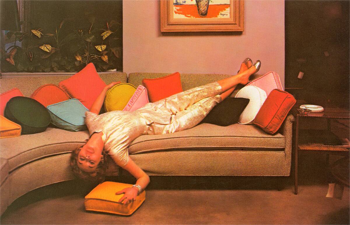 Woman Lounging on Couch