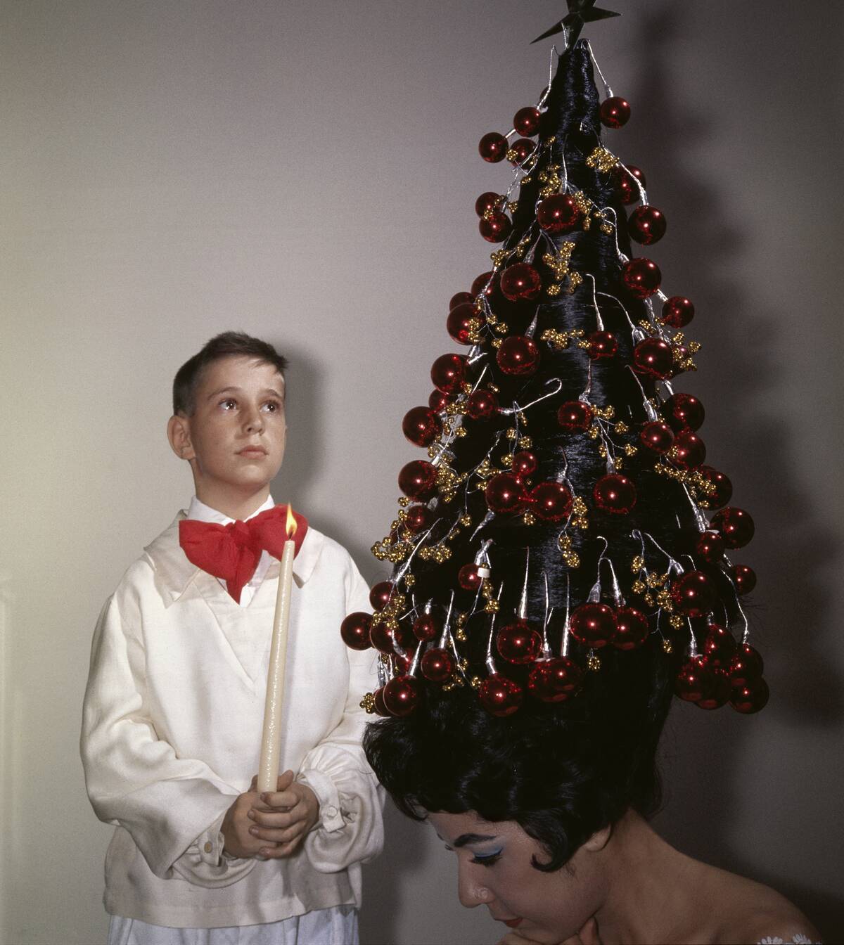 Woman Modeling a Festive Hairdo