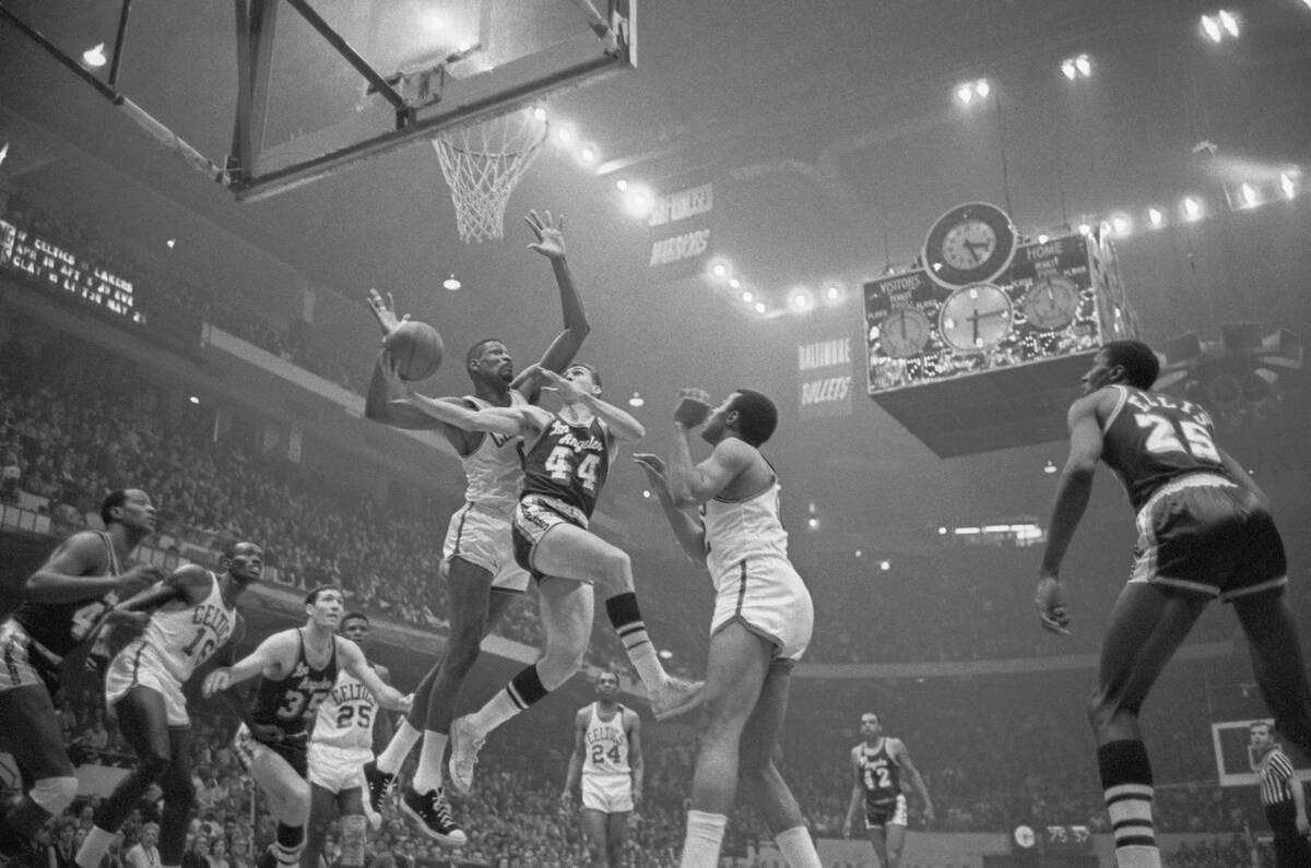 Bill Russell Guarding Jerry West
