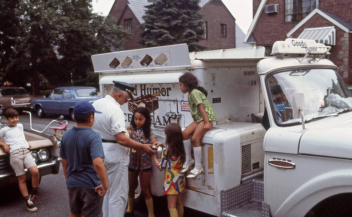 Children Buy Ice Cream From The Good Humor Man