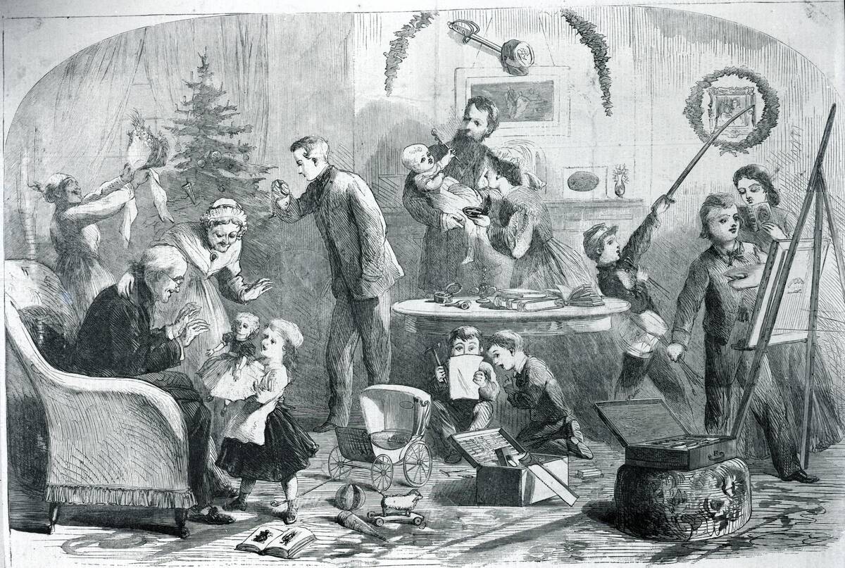 Family Opens Christmas Presents