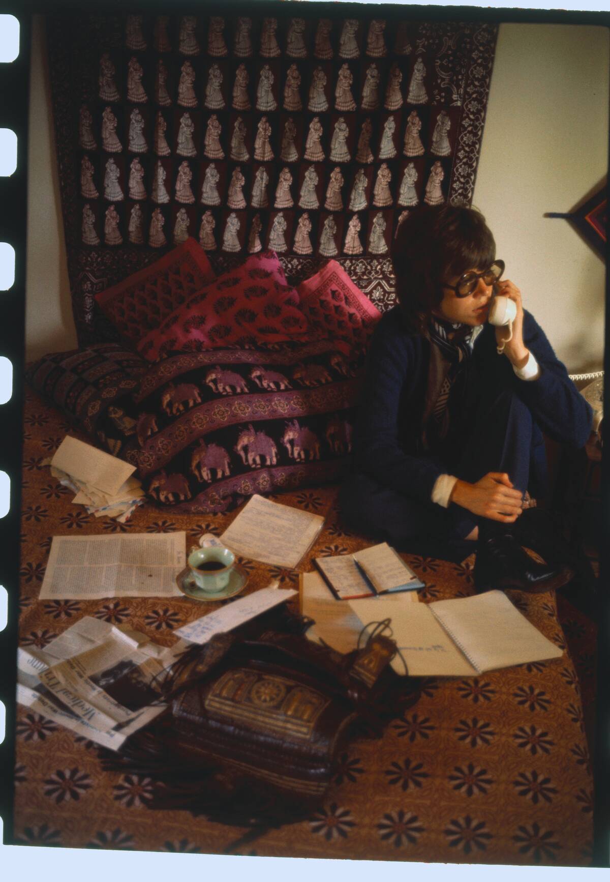 Jane Fonda Talking on Phone in Her Bedroom